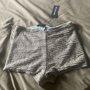 PrettyLittleThing Textured Sage Green Micro Shorts